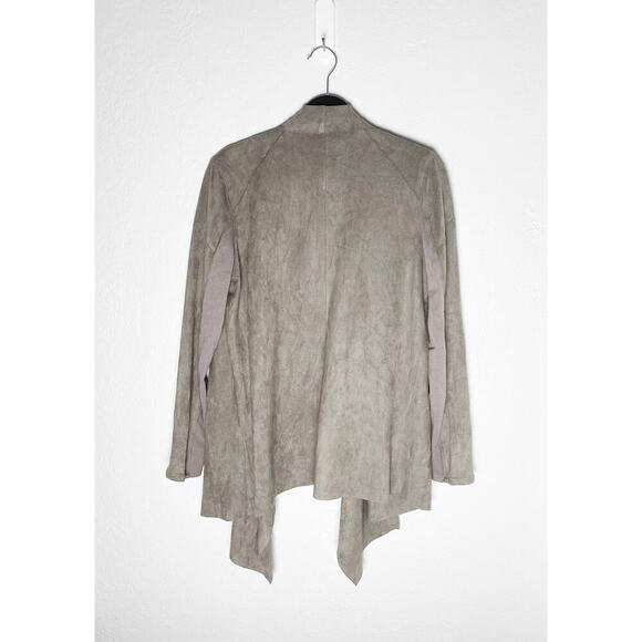 Blank NYC Women's Soft Faux Suede Drape Snap Moto Cardigan Jacket Waterfall Neck - Picture 5 of 14